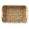 Casafield Set of 2 Water Hyacinth Seagrass Oval Storage Baskets with Wooden Handles - Woven Bin Organizers